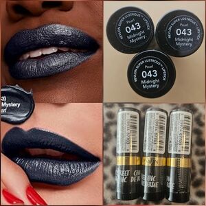 3 Revlon "Midnight Mystery" Super Lustrous Lipstick, Pearl Black/Blue Color, NWT